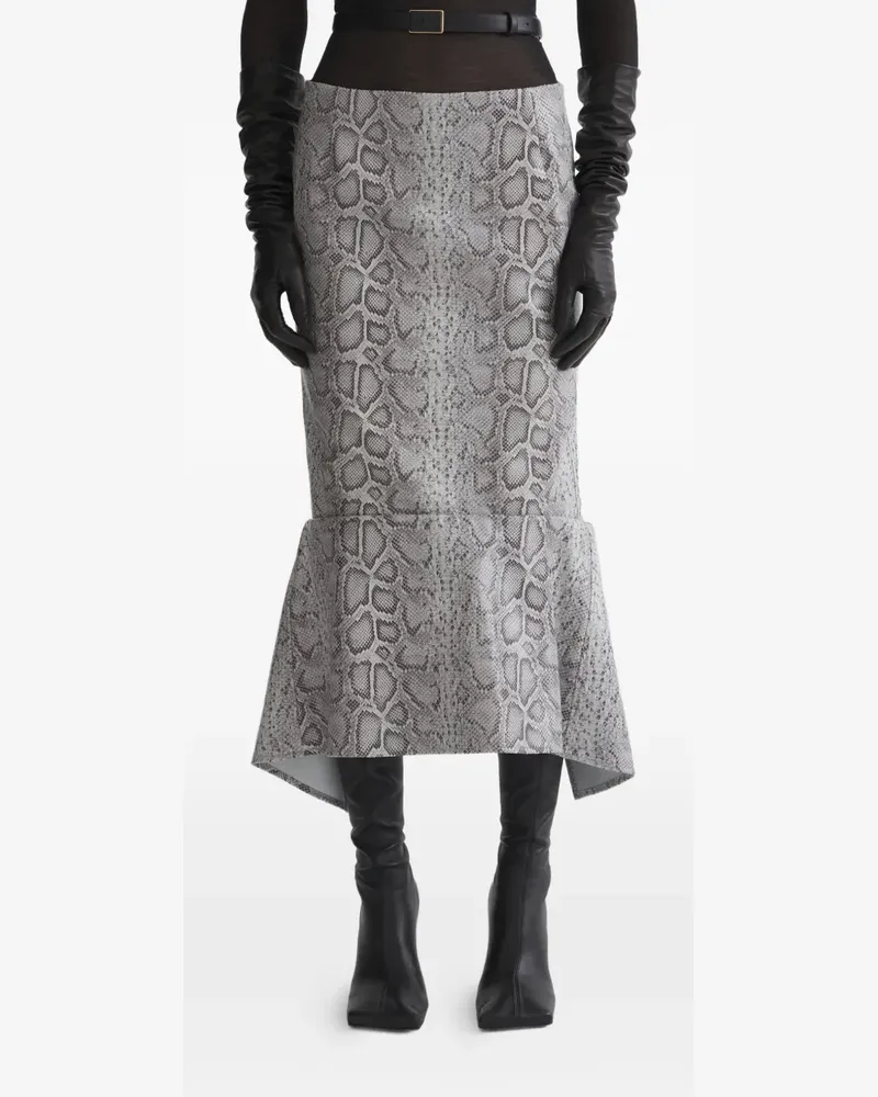 Thierry Mugler Rock mit Schlangen-Print - Grau Grau