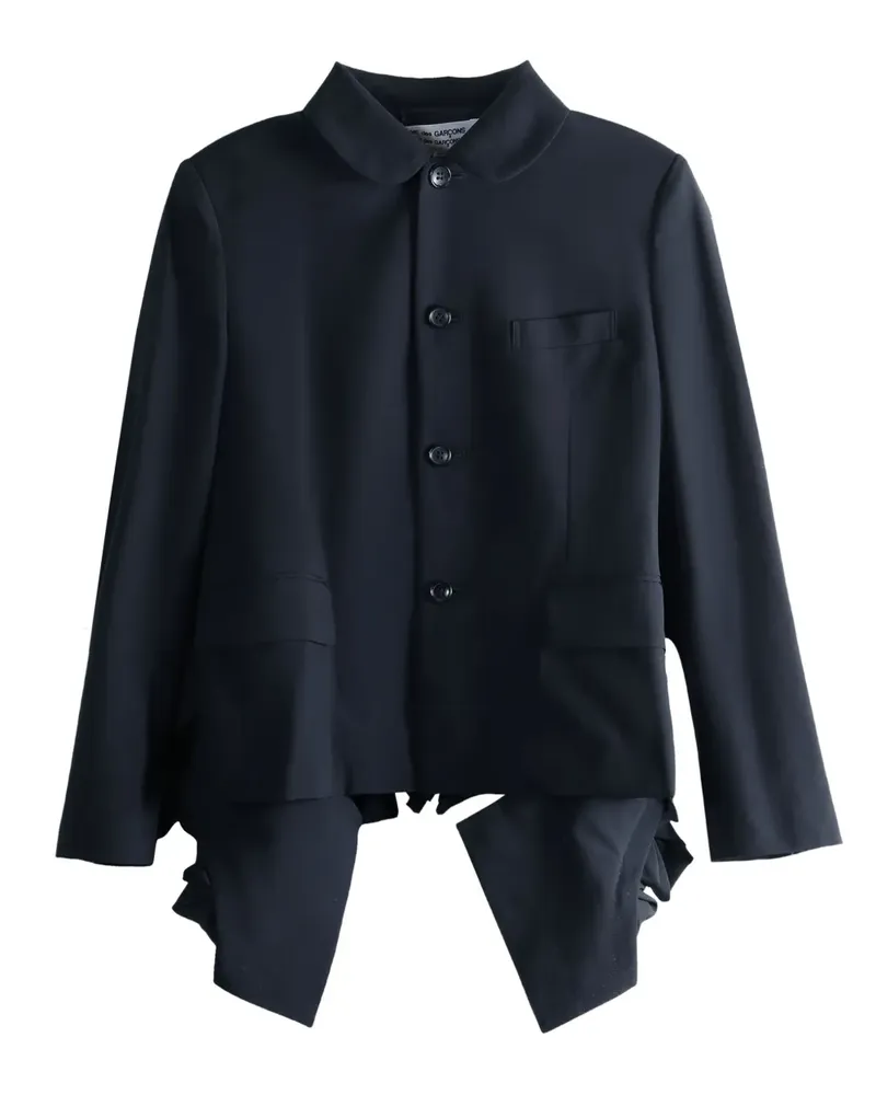 Comme des Garçons wool ruffled fitted jacket - Schwarz Schwarz