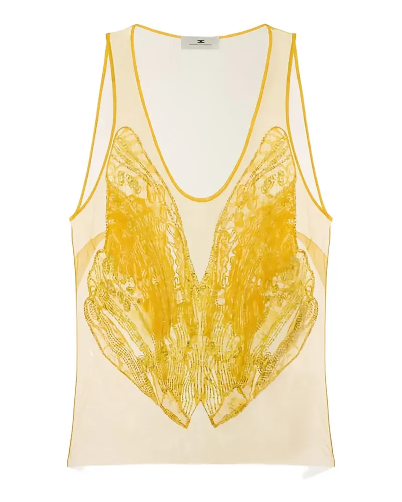 Elisabetta Franchi Embroidered V-neck top - Gelb Gelb