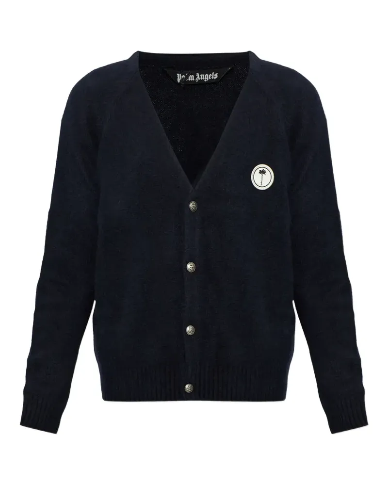 Palm Angels Intarsien-Cardigan mit Logo-Patch - Blau Blau
