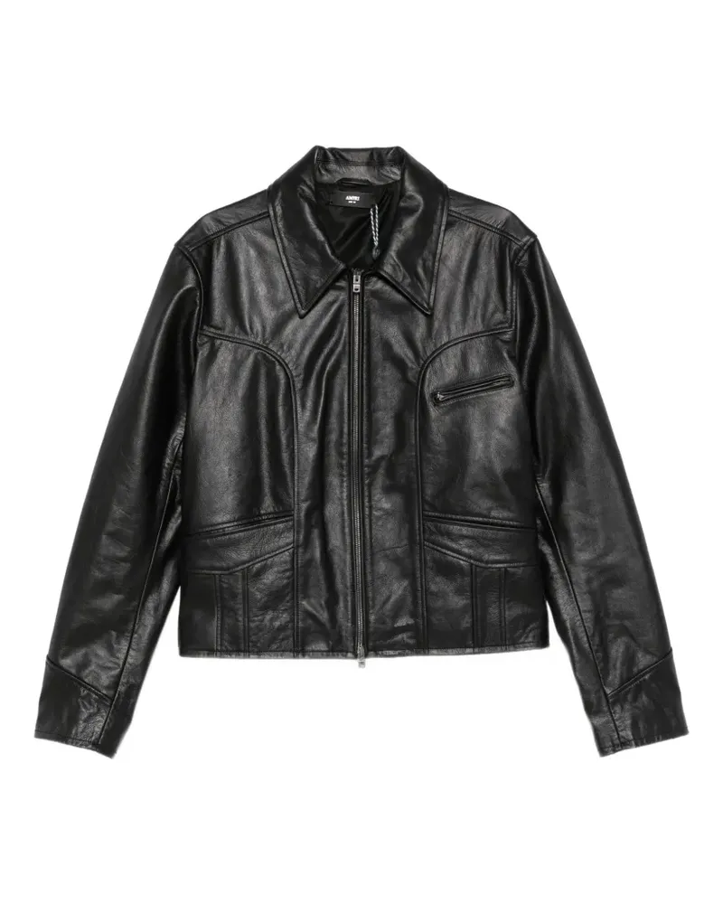 Amiri leather western-yoke jacket - Schwarz Schwarz