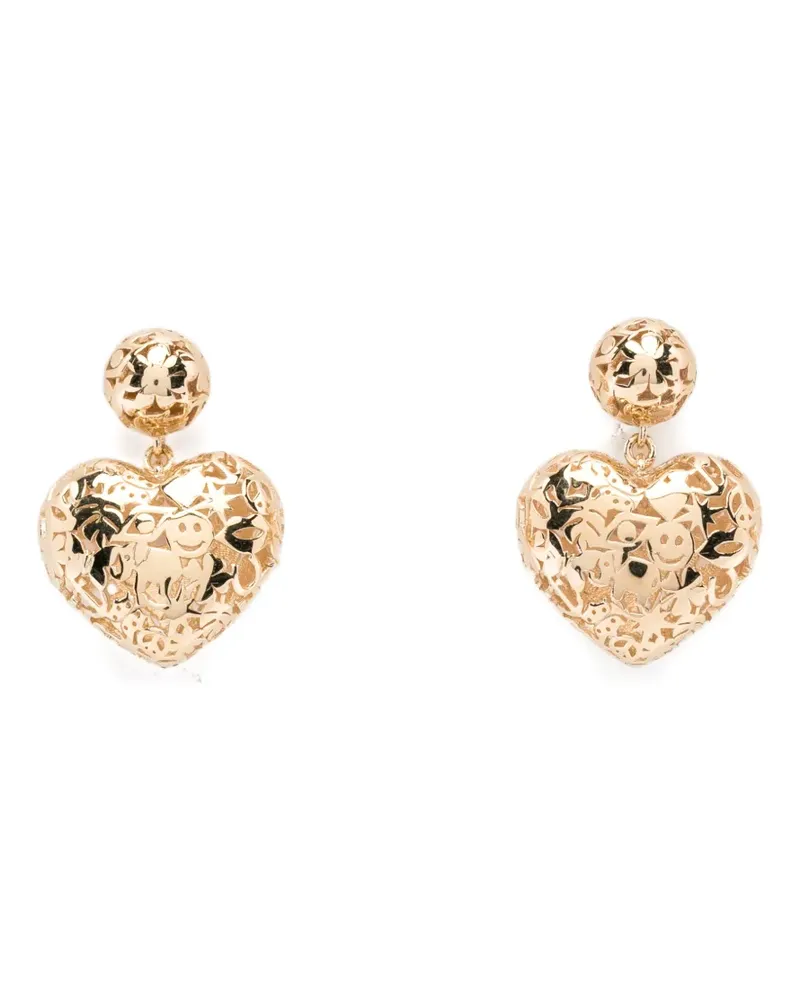 Sydney Evan Wallpaper Heart Hängeohrringe mit Perlen - Gold Gold
