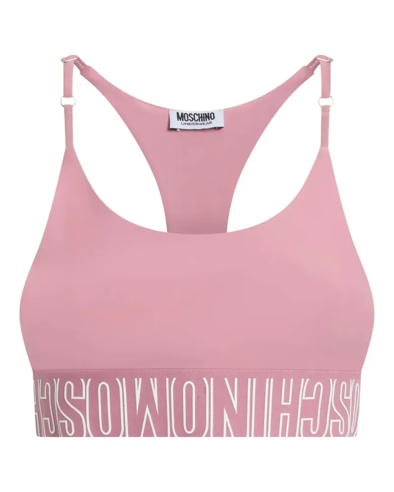 Moschino logo-underband racerback crop top - Rosa Rosa