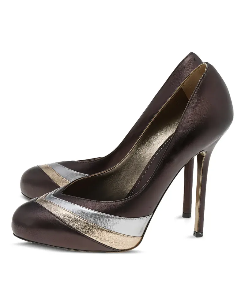 Sergio Rossi cap-toe stitch-detail pumps - Braun Braun