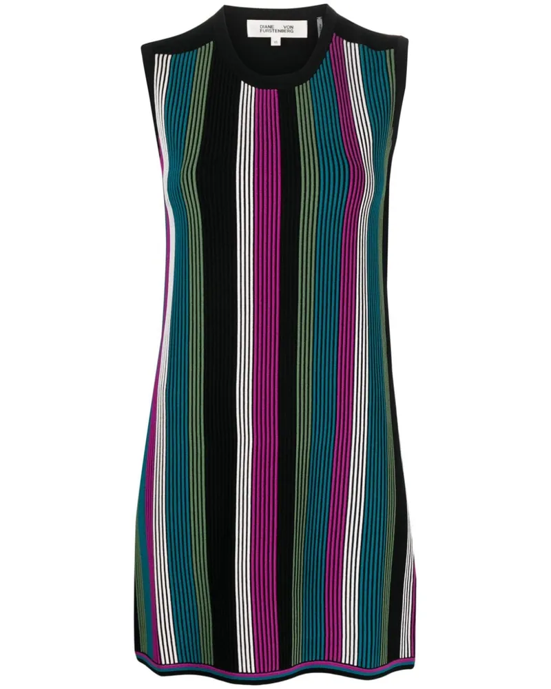 Diane von Furstenberg Gestreiftes Minikleid - Schwarz Schwarz