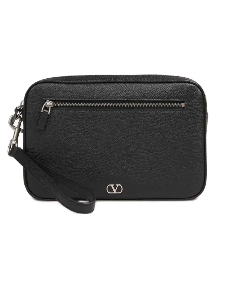 Valentino Garavani Clutch mit Logo - Schwarz Schwarz