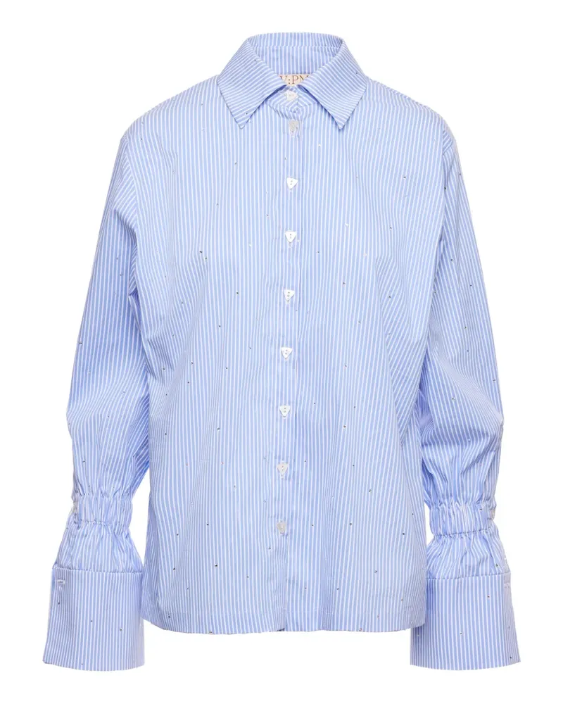 V:PM ATELIER Ginny striped embellished shirt - Blau Blau