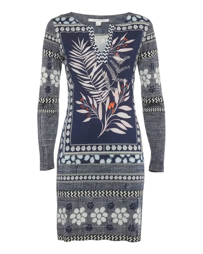 Diane von Furstenberg Reina Midikleid mit botanischem Print - Blau Blau