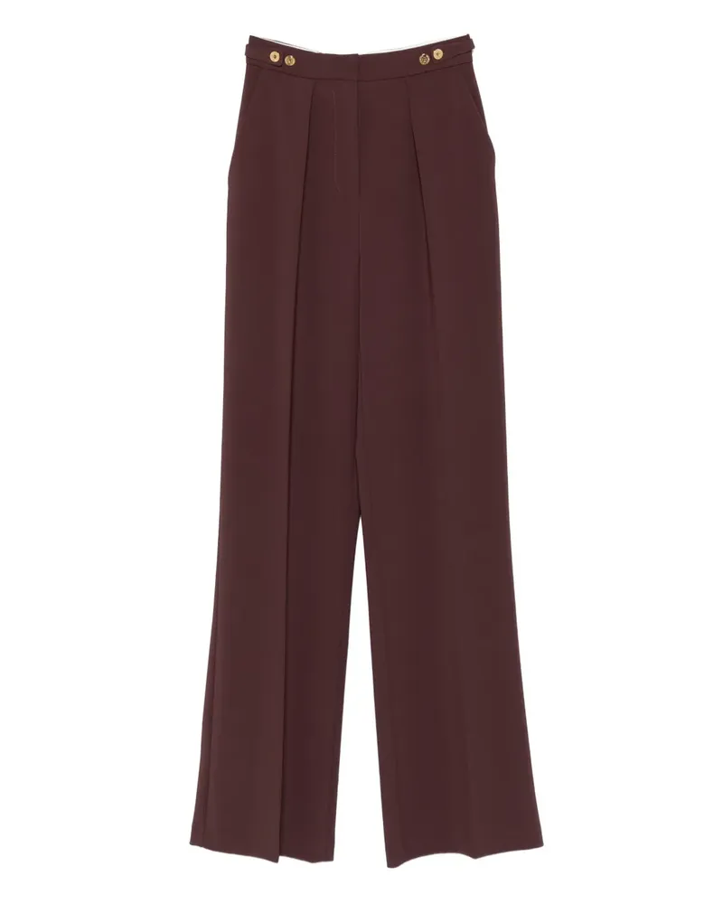 Elisabetta Franchi Gerade Bundfaltenhose mit Knopfdetail - Rot Rot