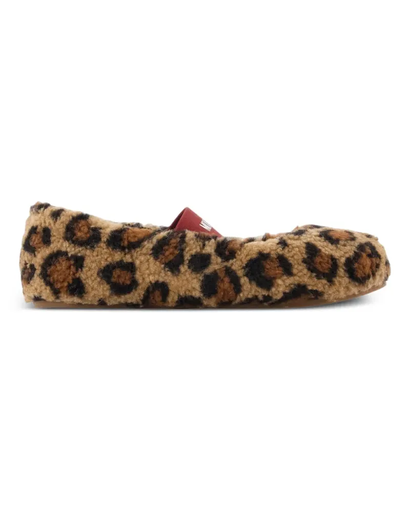 Moon Boot Shearling-Ballerinas mit Leopardenprint - Braun Braun