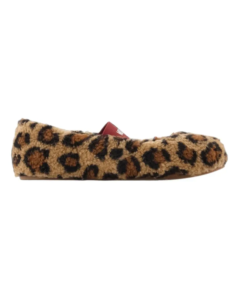 Moon Boot Shearling-Ballerinas mit Leopardenprint - Braun Braun