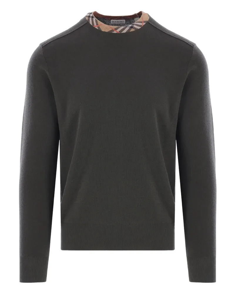 Burberry Pullover mit kariertem Kragen - Grün Grün