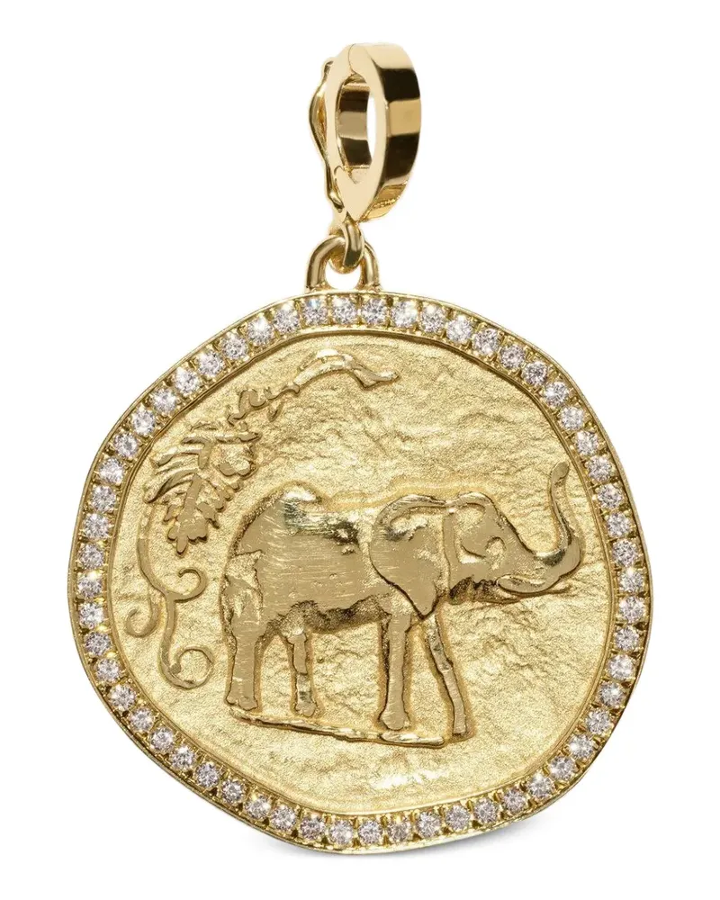 AZLEE Elefante Diamantanhänger - Gold Gold