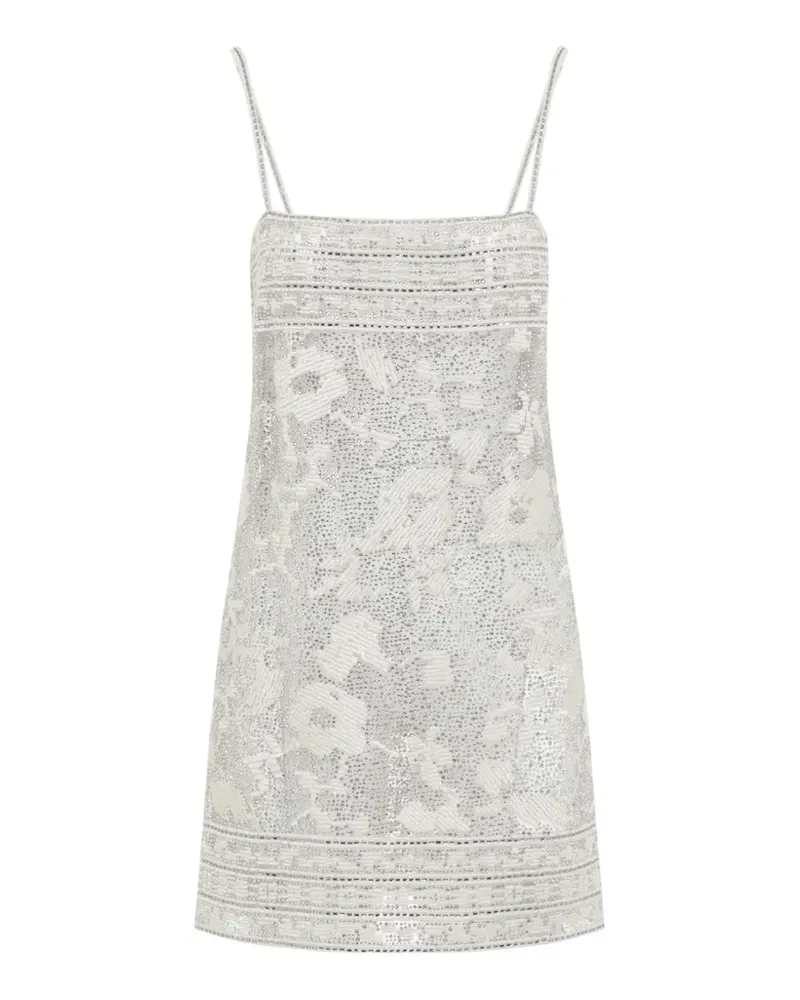 Ermanno Scervino Minikleid mit Blumen-Stickerei - Weiß Weiß