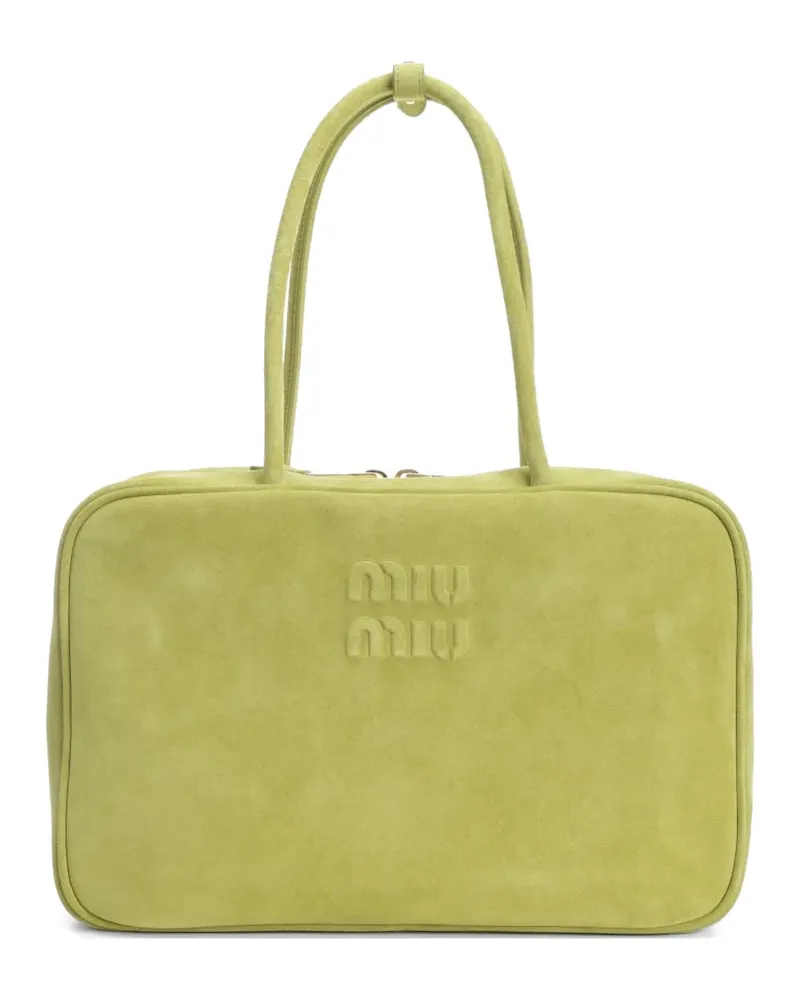 Miu Miu Beau embossed-logo tote bag - Grün Grün