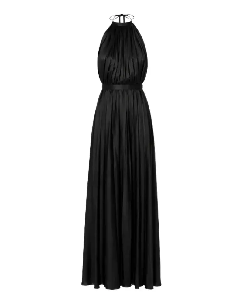 Raquel Diniz Giorgia pleated halterneck maxi dress - Schwarz Schwarz