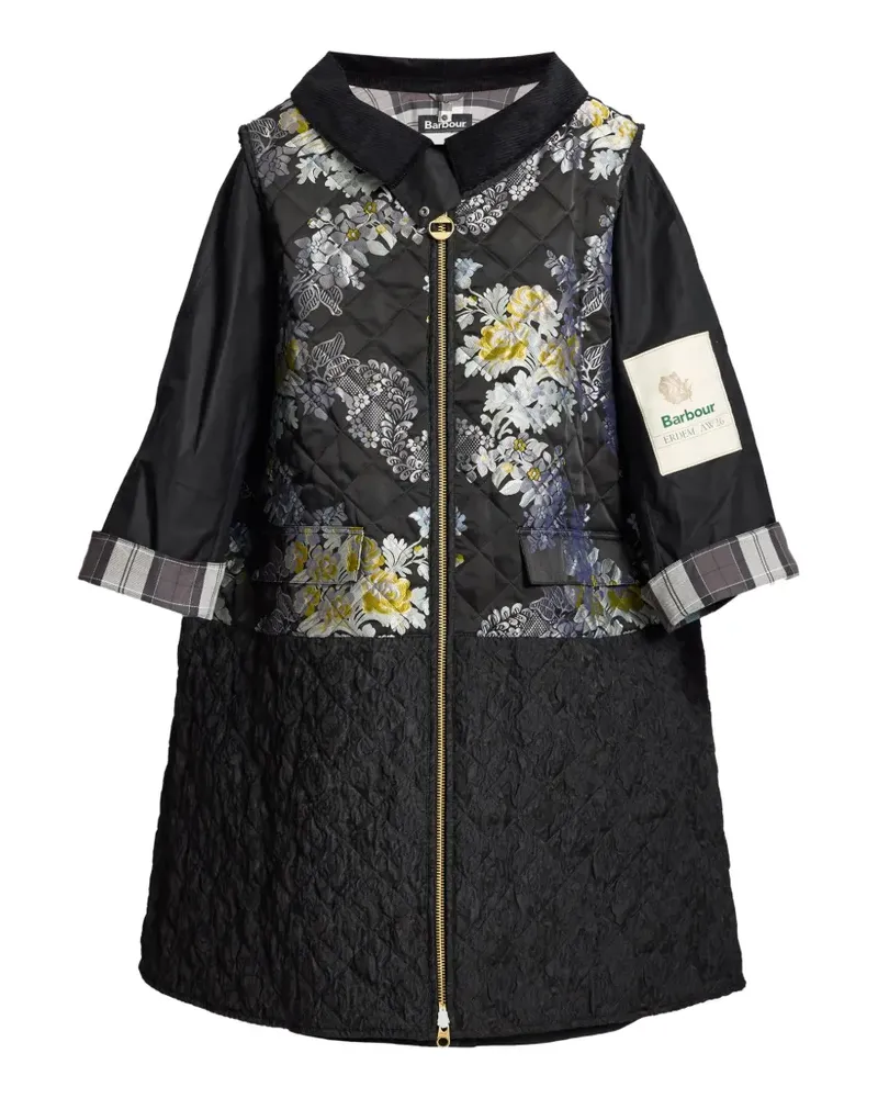 Erdem x Barbour patchwork jacquard coat - Schwarz Schwarz