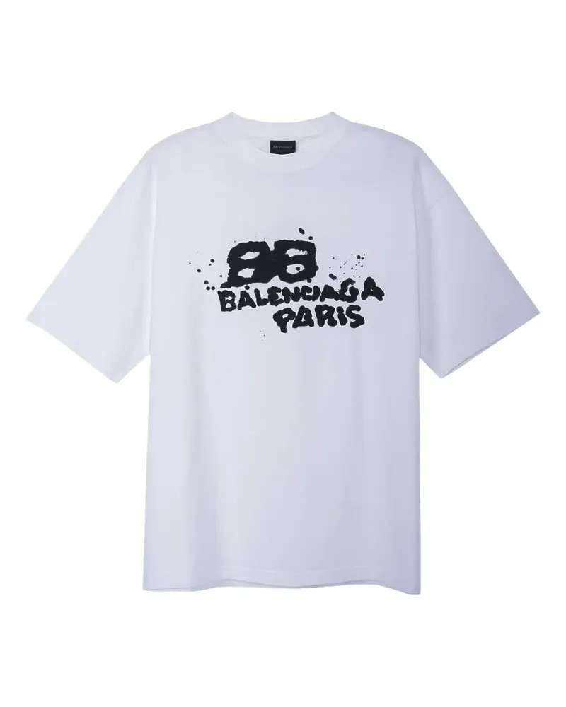 Balenciaga Hand Drawn BB Icon T-shirt - Weiß Weiß