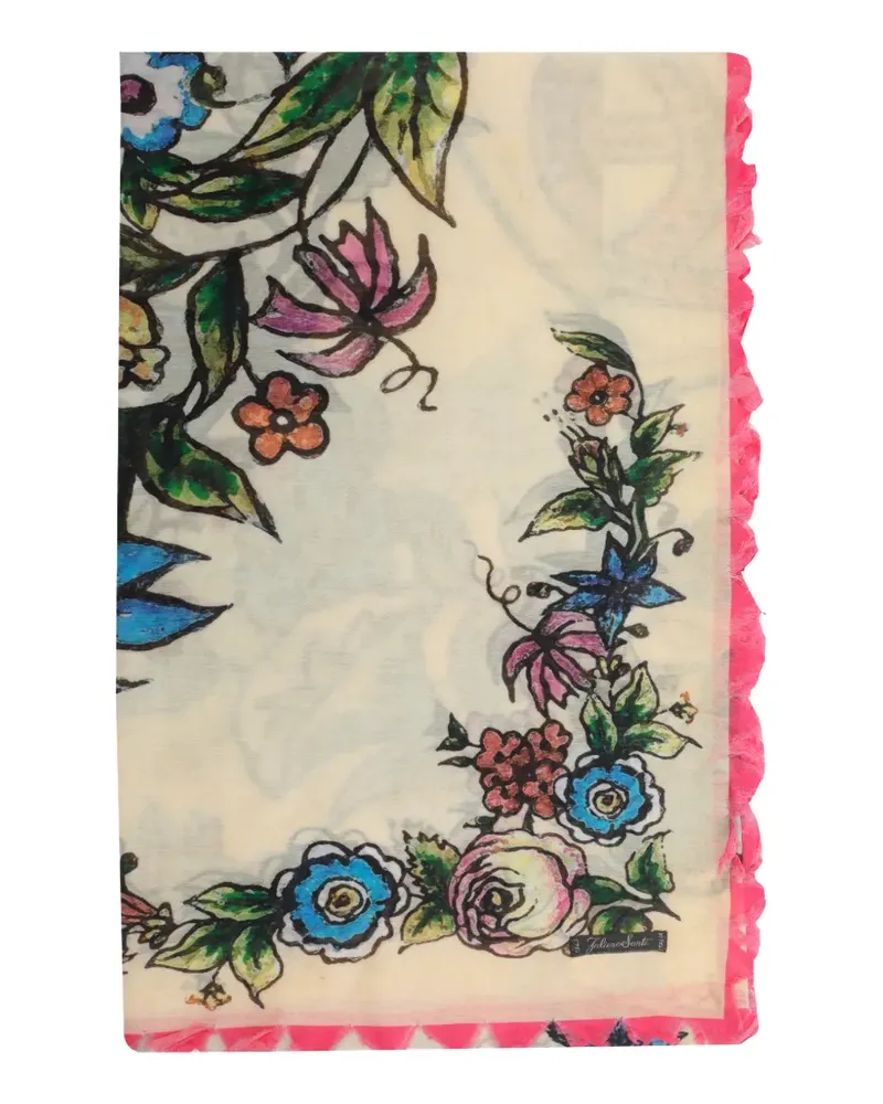 Faliero Sarti Schal mit Blumen-Print - Nude Nude
