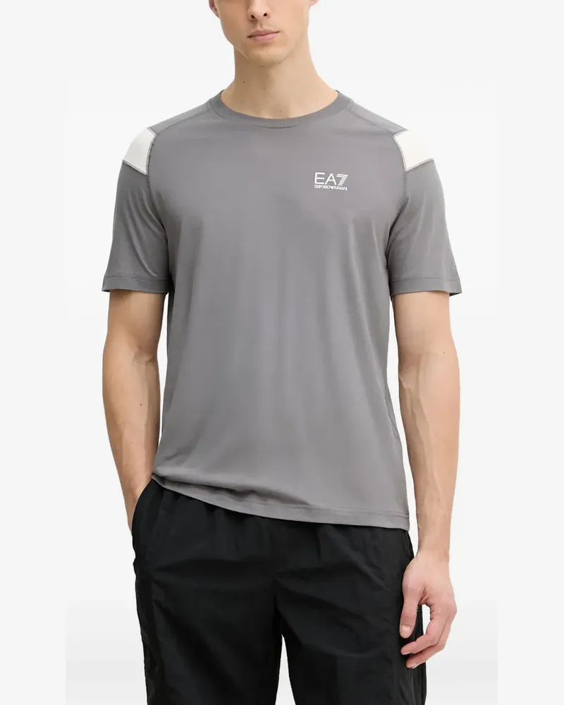 EA7 T-Shirt mit Logo-Print - Grau Grau