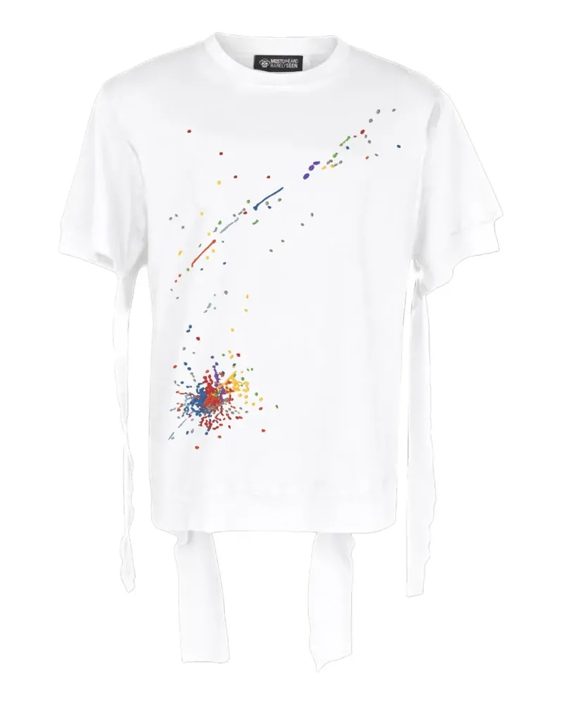 Mostly Heard Rarely Seen T-Shirt im Deconstructed-Look mit Stickerei - Weiß Weiß