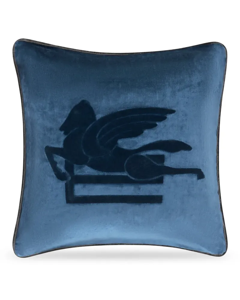 Etro Kissen mit Pegasus-Applikation - Blau Blau