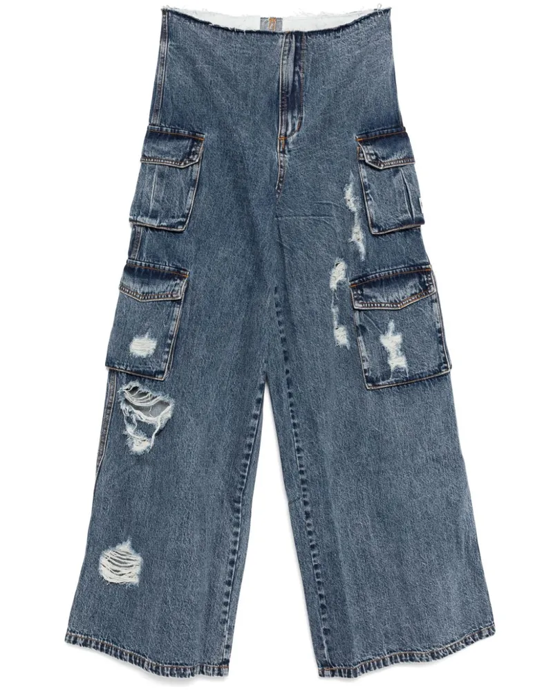 Ground Zero Cargo-Jeans - Blau Blau