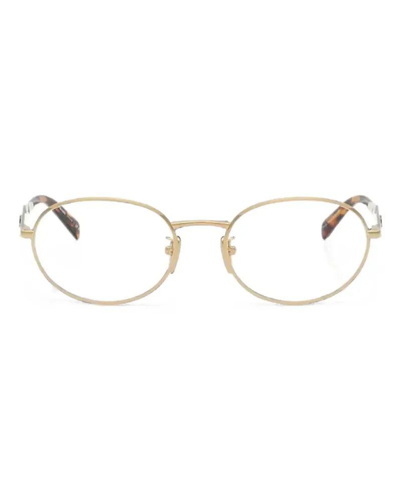 Prada Brille mit ovalem Gestell - Gold Gold