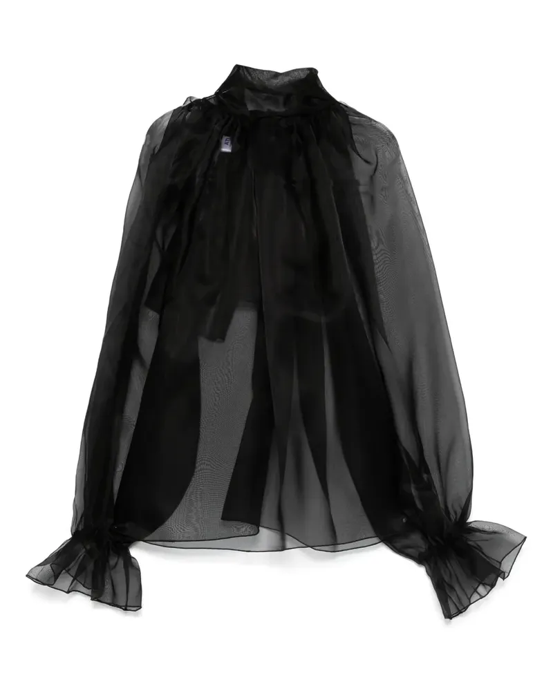 ATU Body Couture Gerüschtes Oberteil mit Stehkragen - Schwarz Schwarz