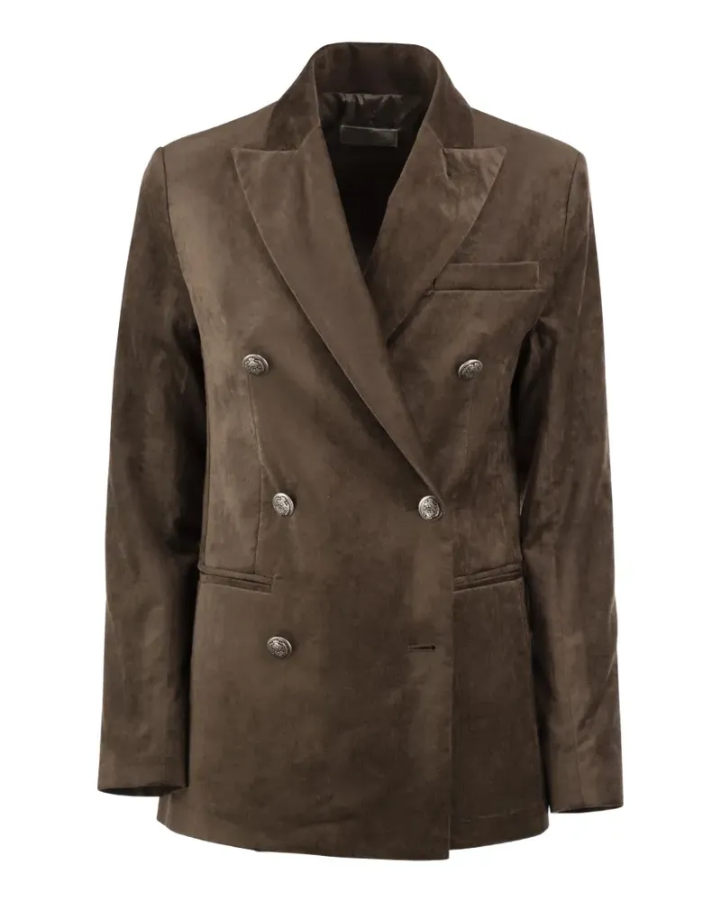Antonelli Firenze double-breasted velvet blazer - Braun Braun