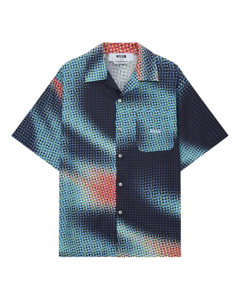 MSGM point-effect pocket shirt - Blau Blau