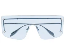 Shield-Sonnenbrille mit spitzen Nieten