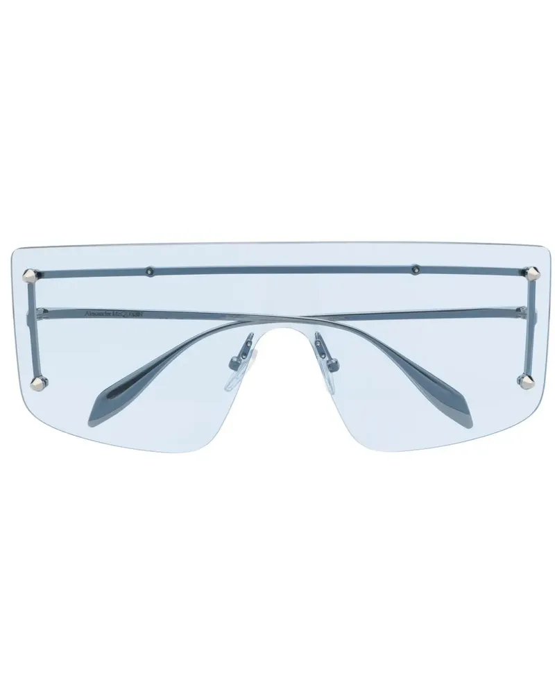 Alexander McQueen Shield-Sonnenbrille mit spitzen Nieten - Silber Silber