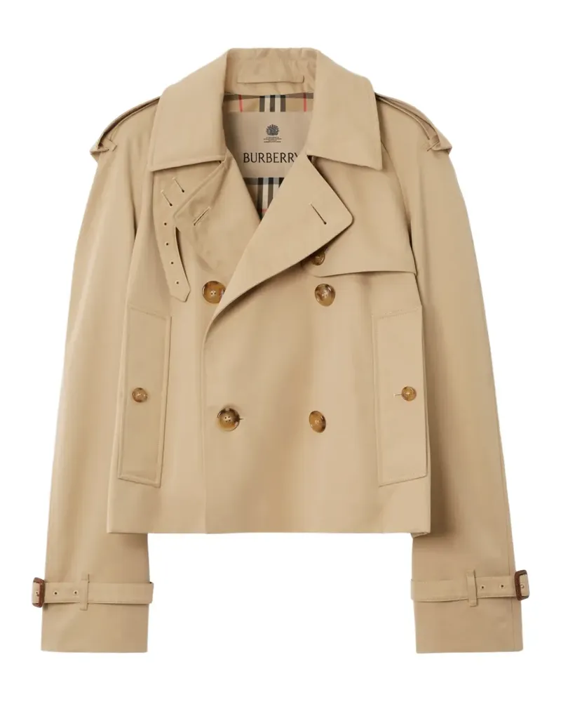 Burberry cropped Mayfair heritage trench jacket - Nude Nude