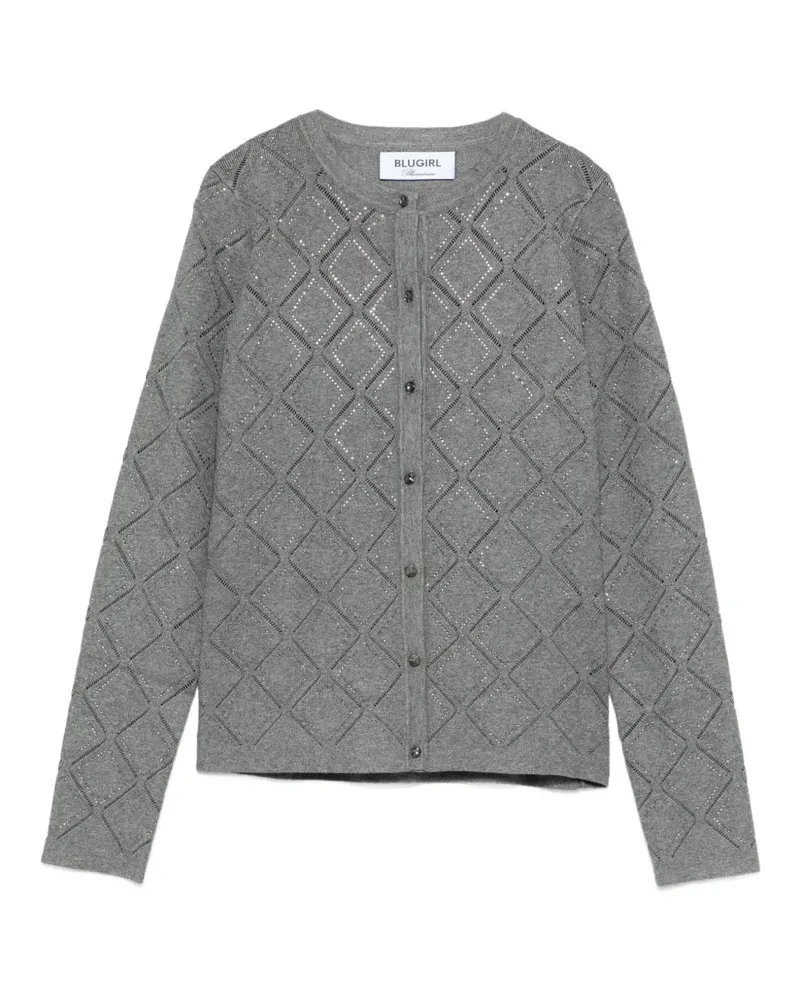 Blumarine Cardigan mit Rautenmuster - Grau Grau