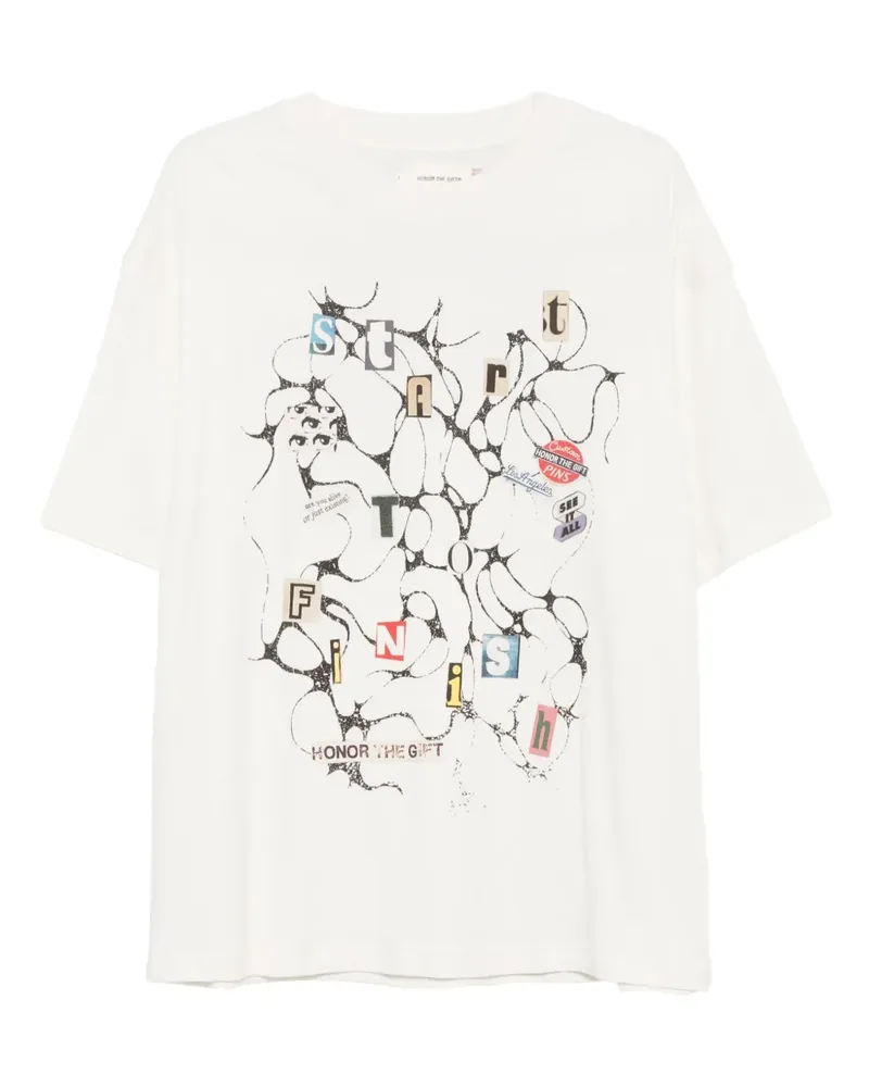 Honor The Gift T-Shirt mit grafischem Print - Weiß Weiß