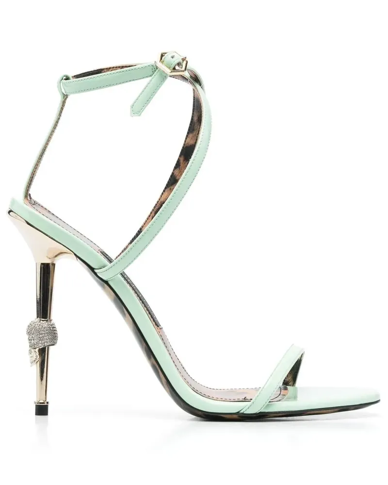Philipp Plein Sandalen mit Totenkopf 115mm - Grün Grün