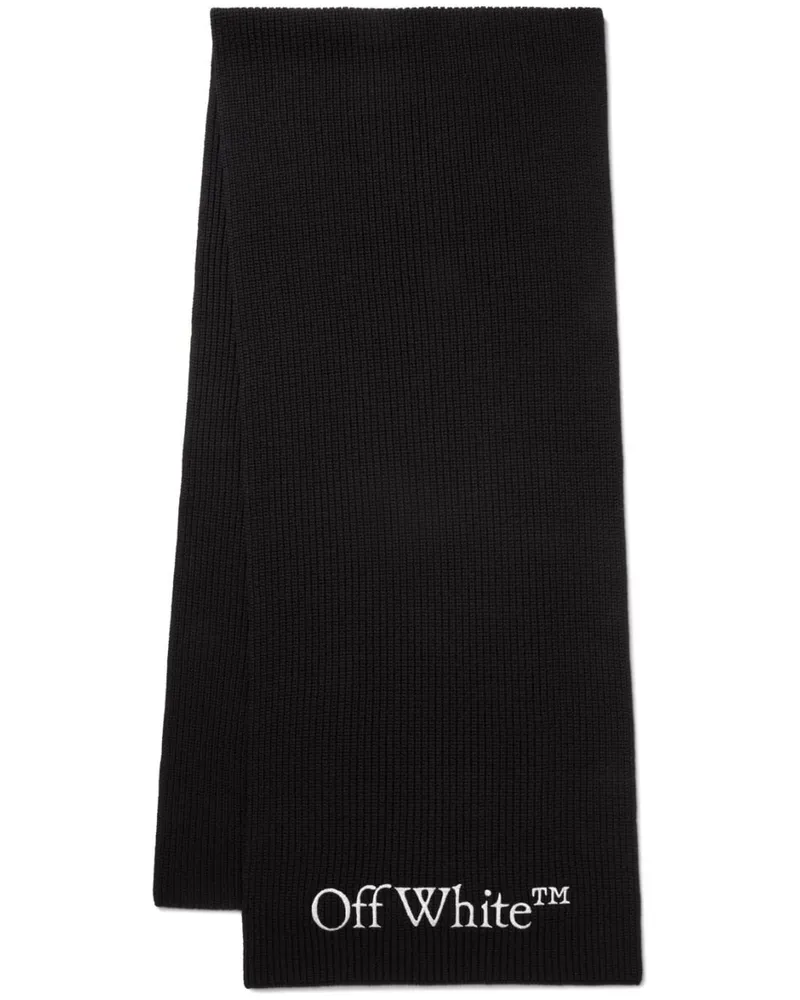 OFF-WHITE Gestrickter Schal mit Logo - Schwarz Schwarz