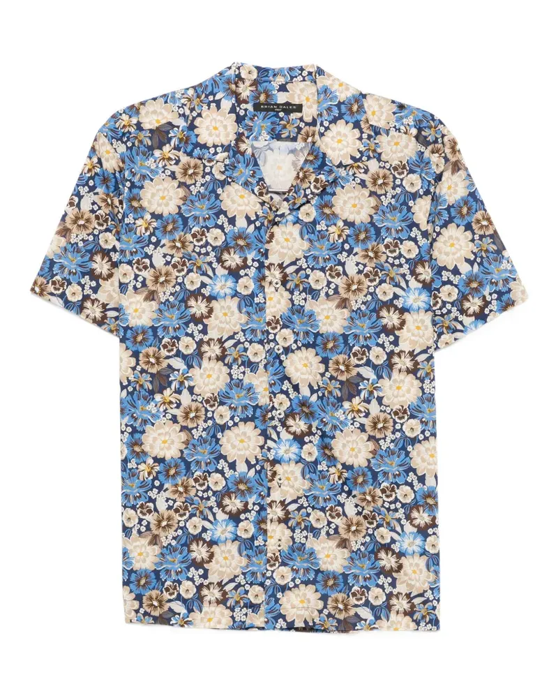 Brian Dales floral-print short-sleeve shirt - Blau Blau