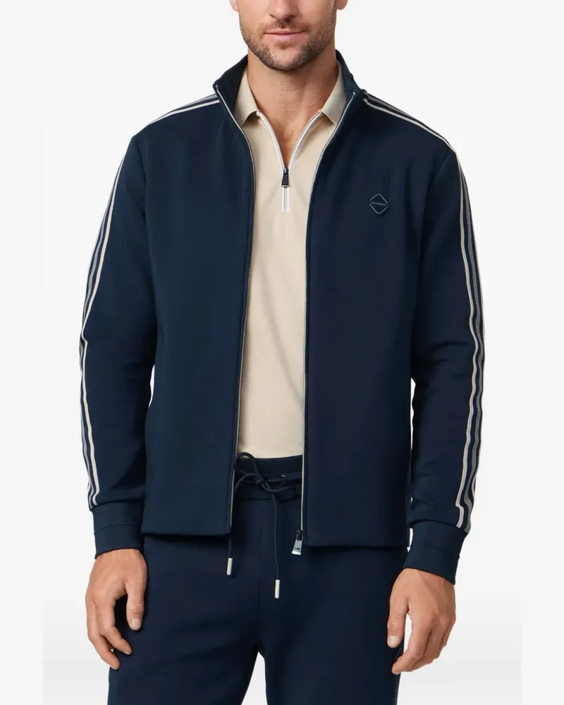 Hackett tape-detail zip-up sweatshirt - Blau Blau