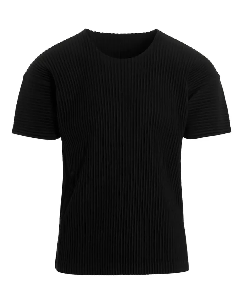 Issey Miyake T-Shirt mit Falten - Schwarz Schwarz