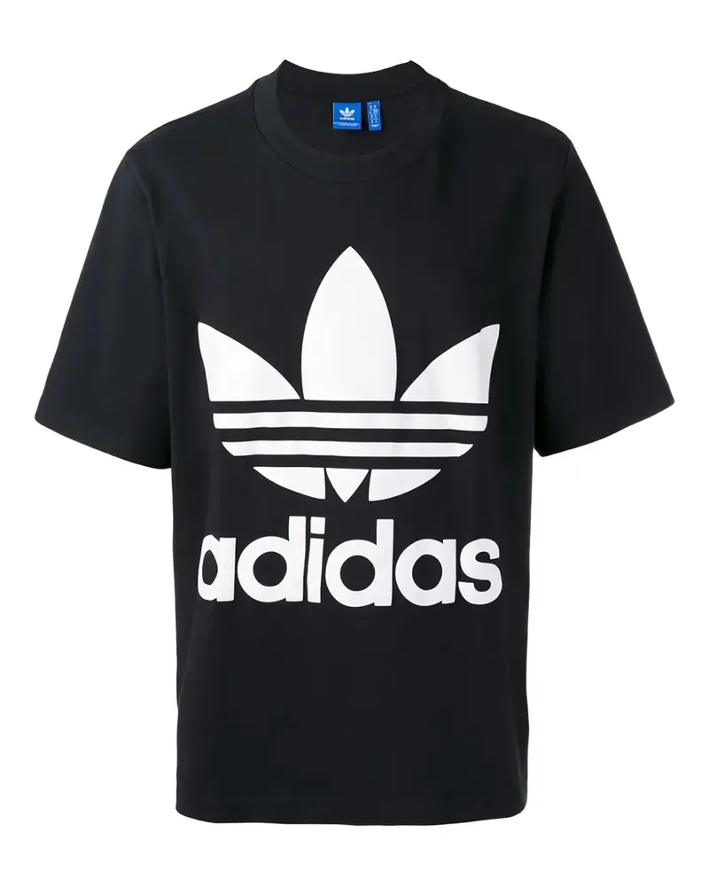 adidas Oversized-T-Shirt mit Logo-Print - Schwarz Schwarz