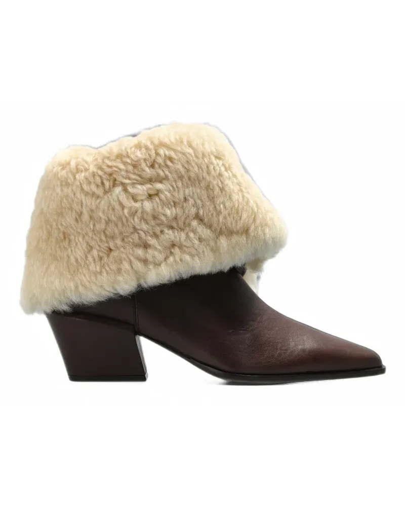 Paris Texas Bettina Stiefeletten mit Shearling-Besatz - Braun Braun