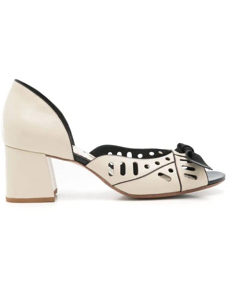Sarah Chofakian Pumps mit Schleifen - Nude Nude