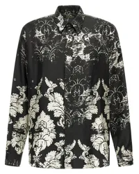 Roberto Cavalli Hemd mit Broccato-Print Schwarz