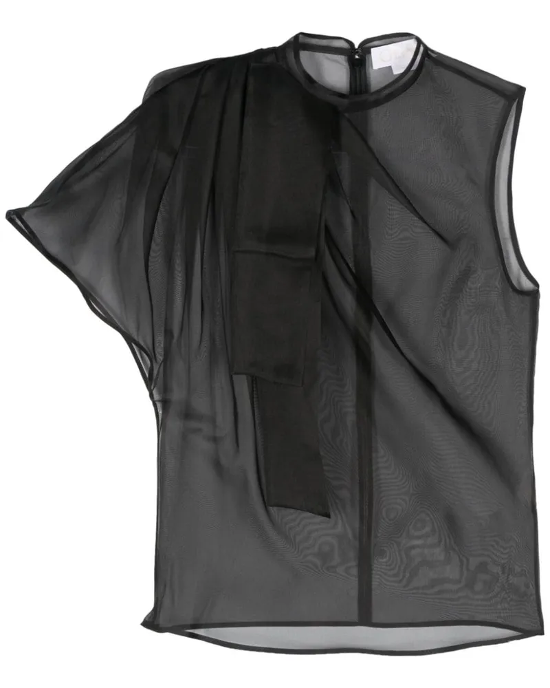 Genny Bluse mit Sheer-Effekt - Schwarz Schwarz