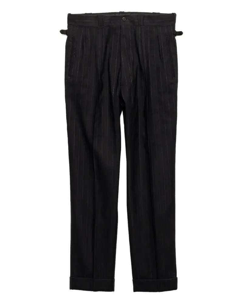 Prada Bundfaltenhose mit Nadelstreifen - Schwarz Schwarz