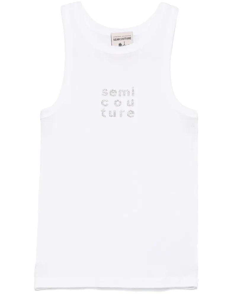 Semicouture Tanktop mit Logo-Verzierung - Weiß Weiß