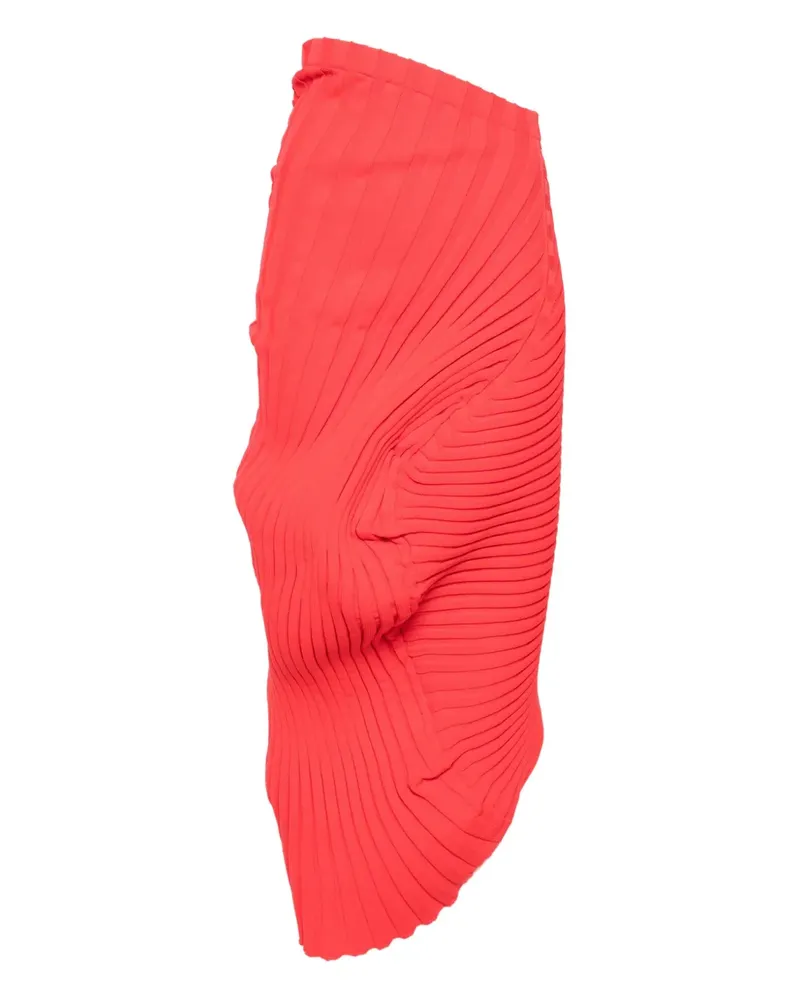 Issey Miyake Gestrickter Maxirock mit Falten - Rot Rot