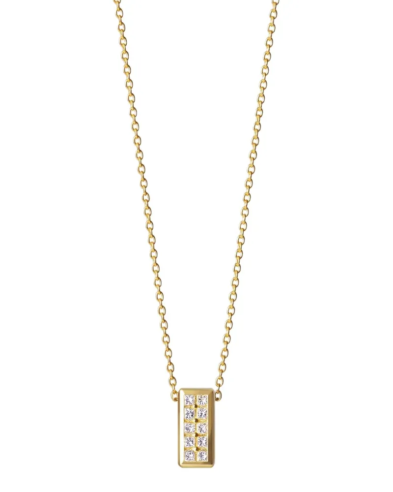 SHIHARA brick-pendant diamond necklace - Gold Gold